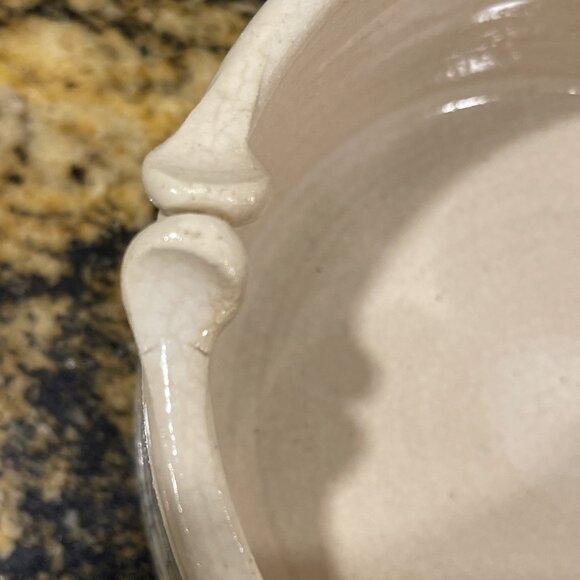 Vtg Handcrafted Lynn Gray Signed Art Pottery Desert Cactus Bowl Rim Pinch Deco - Picture 7 of 16